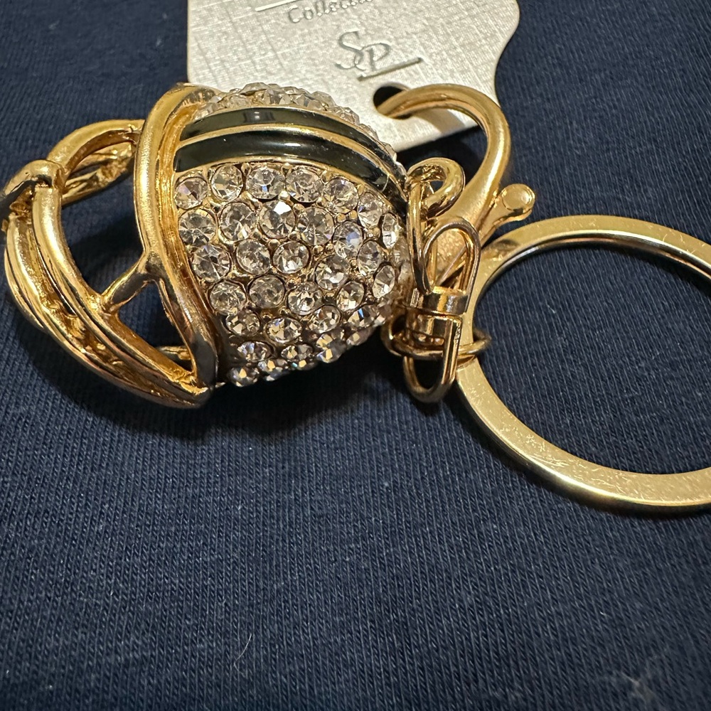 Football helmet bling keychain